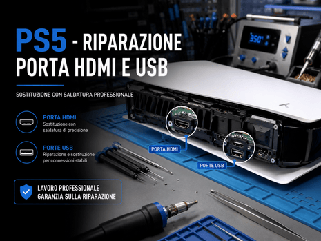 Pulizia professionale PS5 con sostituzione metallo liquido + Porta hdmi
