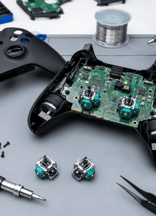 Riparazione pad Xbox One X con sostituzione analogici TMR anti-drift