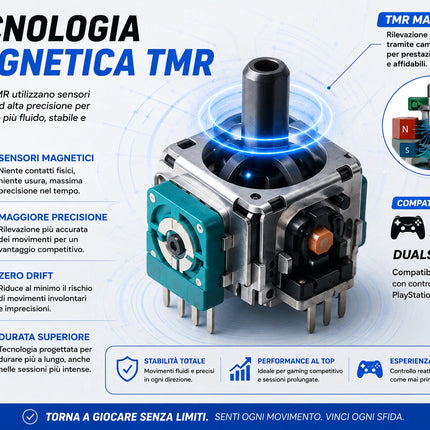 Sostituzione analogici TMR anti-drift per controller PS5 DualSense